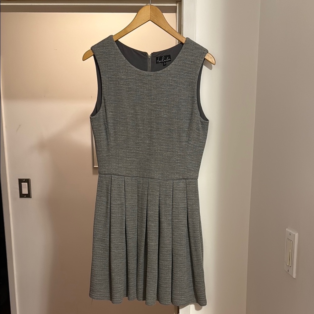 Aritzia Talula pleated gray mini dress